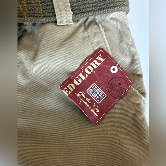 NEW BOY'S "FADED GLORY" BELTED" SOLID CARGO" SHORTS w/ WAISTBAND ADJUSTMENT - Picture 5 of 6